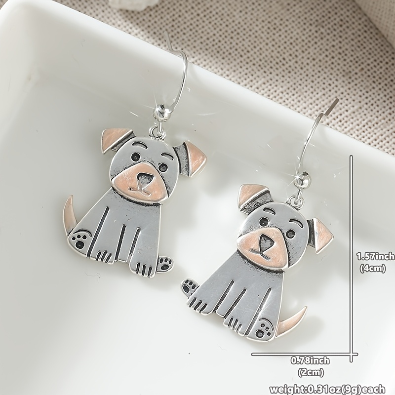 Women's Retro Cartoon Mismatched Cute Dog Earrings